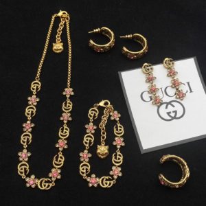 Set GG Dorado y Rosado tipo flor
