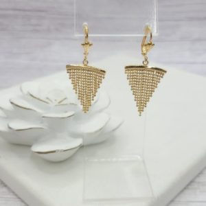 Aretes  lluvia triangular gold