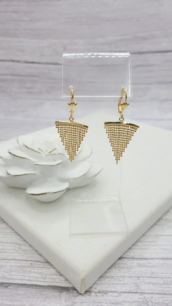 Aretes  lluvia triangular gold
