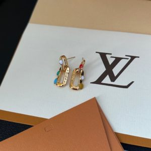Aretes LV Rectangulares con zirconia