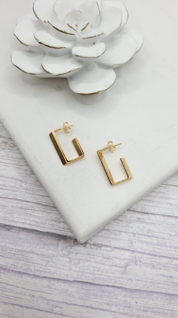 Aretes rectangular - gold