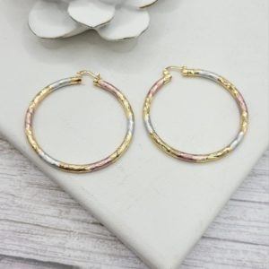 Aretes tres oros (gold, silver y rose gold)
