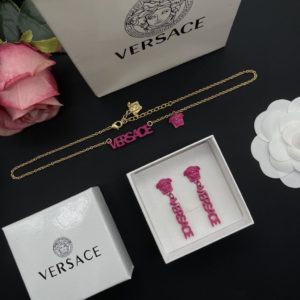 Set Versace Fucsia Collar y Aretes