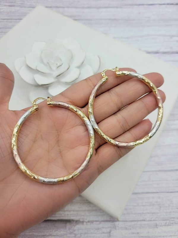 Aretes tres oros (gold, silver y rose gold) - Imagen 2