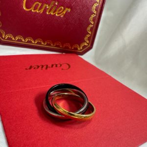 Anillo Modelo Cartier Silver, Gold y Negro