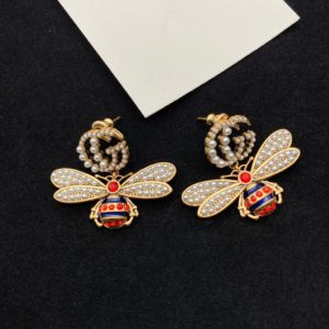 Aretes GG abeja con perlas